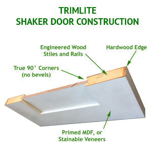 Shaker Doors 4 Panel Primed 90" Tall