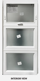 STACKED AWNING WINDOW 35 ¼" WIDE X 76" TALL-FROSTED GLASS.-2