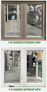 Casement Window Two-Section 48" Wide x 42" Tall-Pebble Exterior.