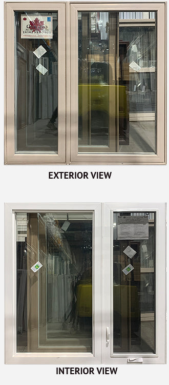 CASEMENT WINDOW 2-SECTION 56 1/4" WIDE X 56 3/4" TALL--SANDLEWOOD.