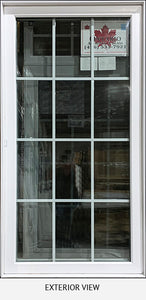 Casement Window 32 5/8" x 62 1/8" Left Hinge, Grill.