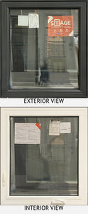 Casement Window 33 1/4" x 37 3/8" Iron Ore Exterior Triple Glazed.