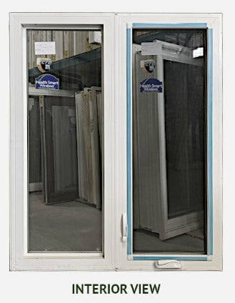 Casement Window 2-Section 41" Wide x 49 ¾" Tall-Cream.