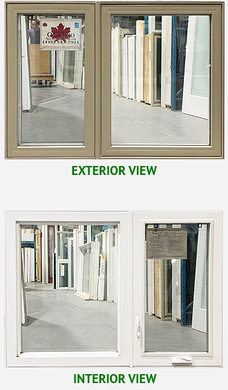 Casement Window 56 3/4" Wide x 41" Tall - Pebble Exterior.