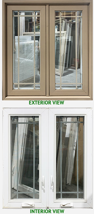 Casement Window 2-Section 38 1/2" Wide x 42 3/4" Tall-Sandlewood.