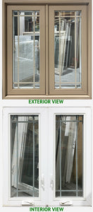 Casement Window 2-Section 38 1/2" Wide x 42 3/4" Tall-Sandlewood.