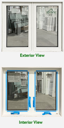 CASEMENT 2-SECTION WINDOW 47 3/4" WIDE x 39 1/2" TALL TRIPLE GLAZED.