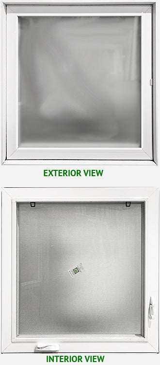 Casement Window 36 3/4" Wide x 38 1/4" Tall-Right Hinge-Frosted.