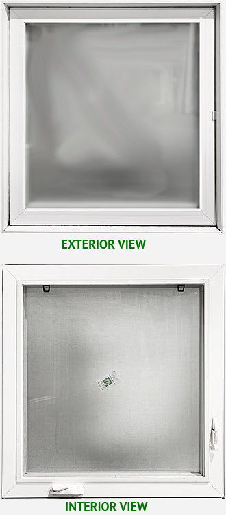 Casement Window 36 3/4" Wide x 38 1/4" Tall-Right Hinge-Frosted.