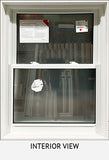 Double Hung Window 33 ½" x 43 ¾" Frosted, Black Exterior.