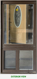 Combination Picture Window Over Sliding Window 28" Wide x 56" Tall-Brown.-1