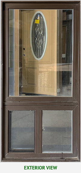 Combination Picture Window Over Sliding Window 28" Wide x 56" Tall-Brown.