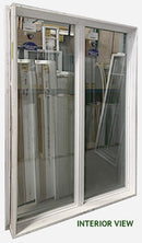 Fixed 2-Section Window 47" Wide x 74" Tall-Brown Exterior.-2