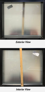 Fixed Window 29" Wide x 25 3/8"-Tall Frosted Glass-Black.