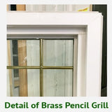 Fixed Window 29" Wide x 60 1/4"" Tall with Brass Prairie Grill.