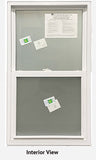 SINGLE HUNG WINDOW 27 ¾" WIDE X 47 ¾" TALL-FROSTED GLASS.