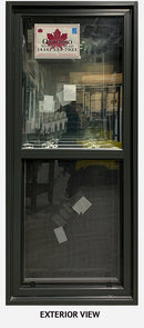 SINGLE HUNG WINDOW 29 ½" WIDE X 70 ½" TALL-IRON ORE EXTERIOR.-1