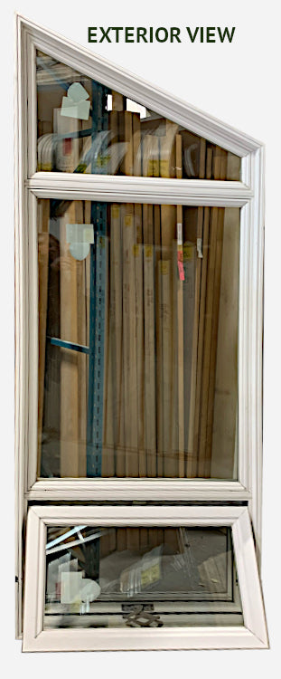 Trapezoid Shaped Window with Awning 33 3/4" Wide  x 90 ½" Tall.