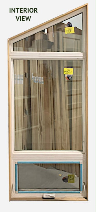 Trapezoid Shaped Window with Awning 33 3/4" Wide  x 90 ½" Tall. - 0