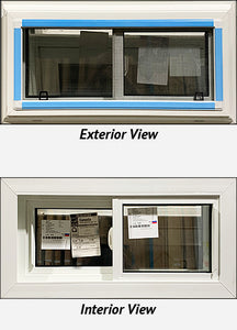 Side Sliding Basement Window 31 1/4" Wide x 15 3/4" Tall.