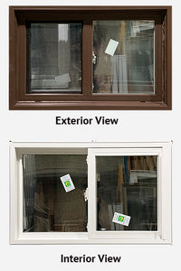 Sliding Window 37" Wide x 23 1/2" Tall-Brown Exterior.