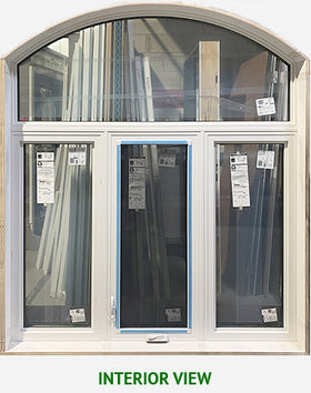 Casement Window-Round Top 69 1/2" Wide x 80 1/2" Tall-Sandalwood. - 0