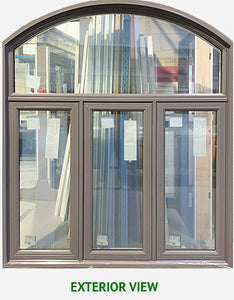 Casement Window-Round Top 69 1/2" Wide x 80 1/2" Tall-Sandalwood.