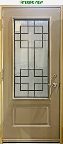 Wrought Iron Glass Entry Door 34 x 80 Right Hinge-Retractable Screen-3