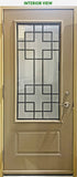 Wrought Iron Glass Entry Door 34 x 80 Right Hinge-Retractable Screen