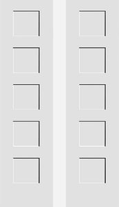 CLOSET DOOR PAIR 5 Panel Shaker Doors, each 18" x 96"