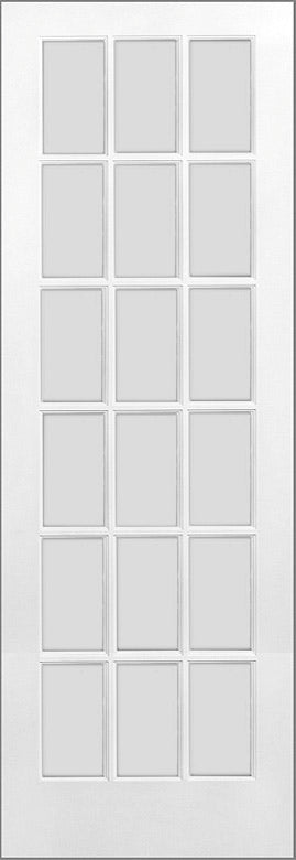 French Interior Door 18-Lite SATIN Frosted Glass 36" x 96"